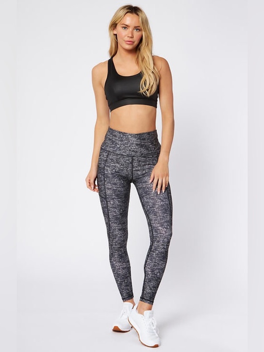 Scorpio Sol Serena Pocket Leggings Black Distressed Heather Activewear XS